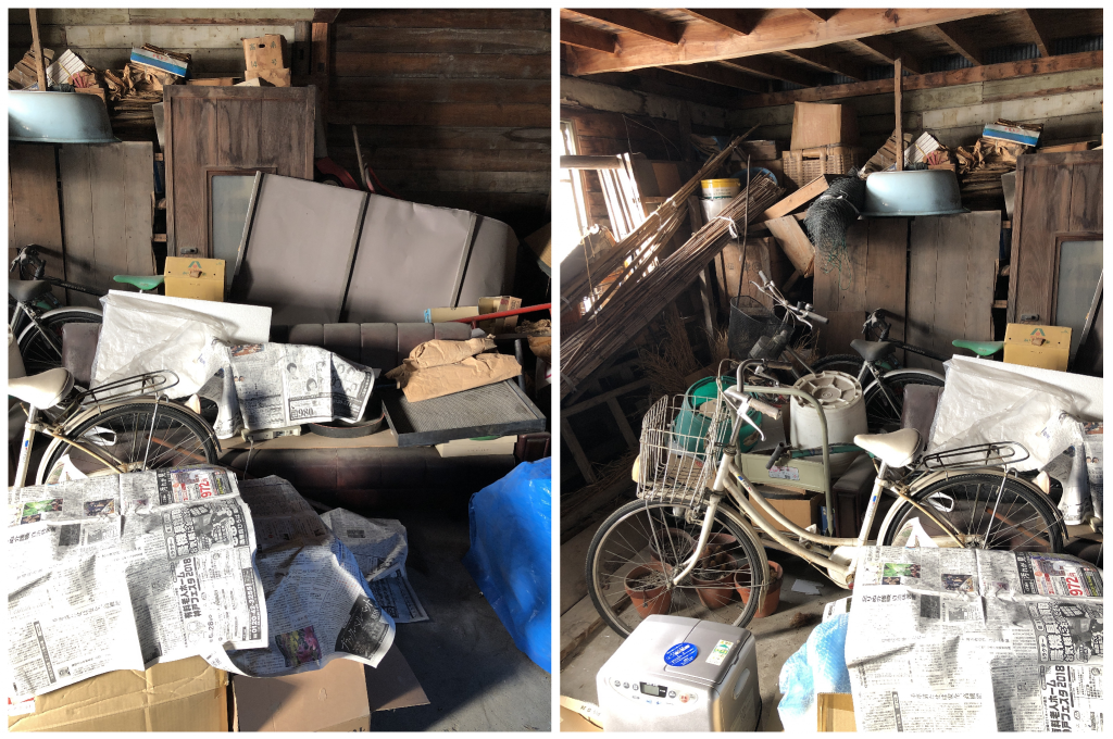 宍粟市で物置の片付けに伴う不用品(ソファー、タンス、自転車など)の回収のご依頼　お客様の声