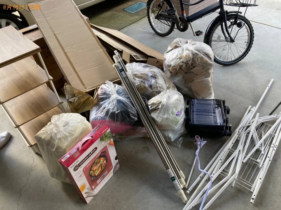 自転車、ラック、物干し竿、ダンボール、一般ごみ、小型家電の回収