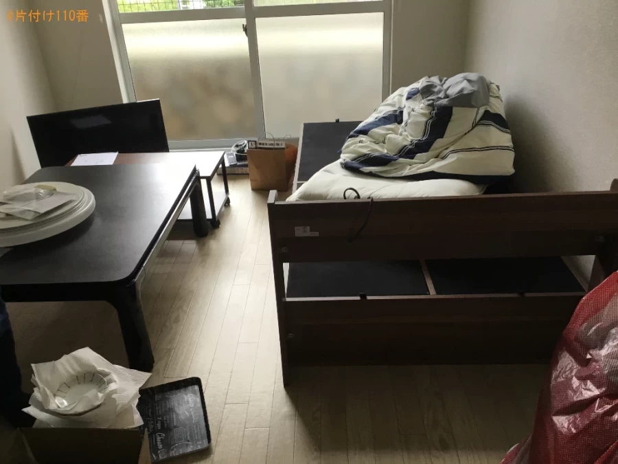 【神戸市灘区】マットレス付きシングルベッド、冷蔵庫、布団等の回収
