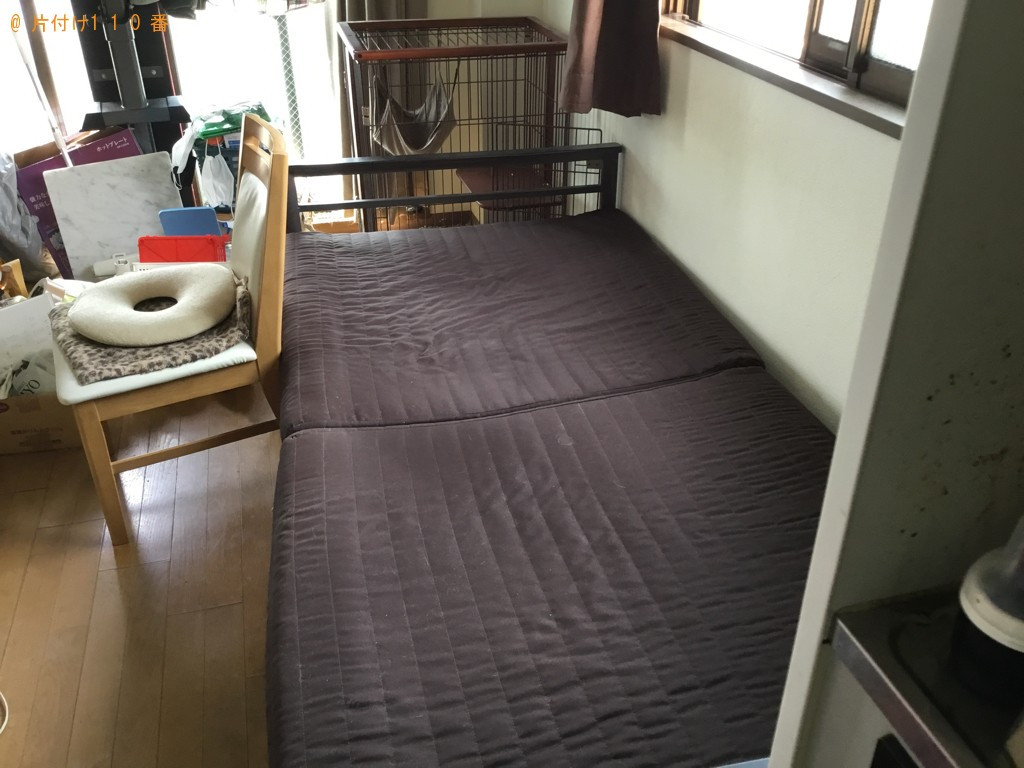 【尼崎市】マットレス付きシングルベッド、キャットタワー等の回収